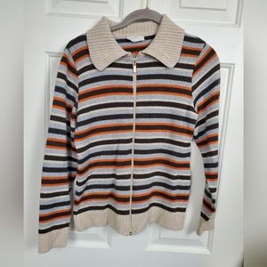 Kastelec Size 40 Zippered Striped Sweater